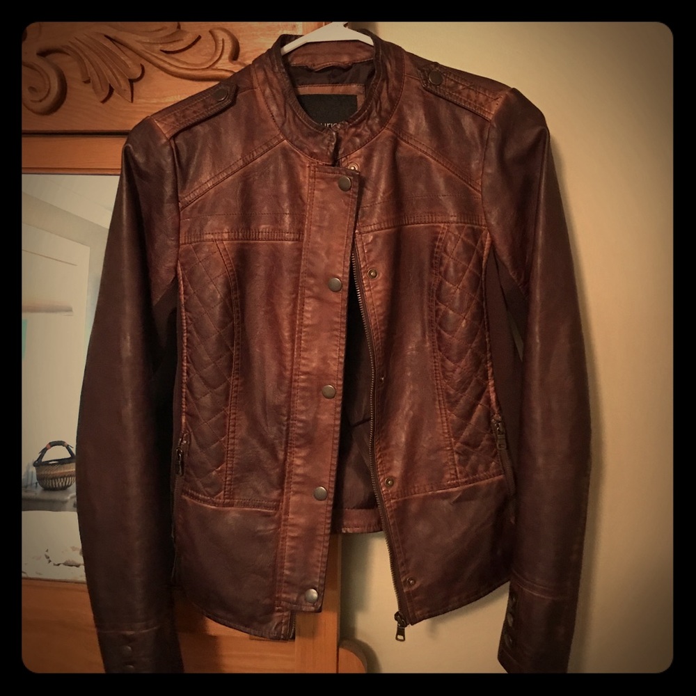 Brown Faux Leather Jacket